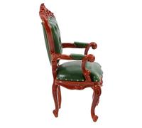 GARVALON Chaise Miniature Verte Dossier pour Maison de Poupée Mobilier Décoratif Vintage Accessoire Unique pour Décoration de Mini Chambre et Scène Miniature 1 Pièce