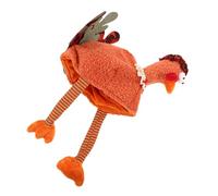 GARVALON Chapeau de Dinde en Peluche Orange pour Adultes Accessoire de Déguisement et Réutilisable pour Thanksgiving Jeux de Rôle et Fêtes de Groupe