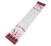 GARVALON Chemin de Table de Noël en Lin Rouge et Noir Motif Poupée de Forêt sans Visage Nappe Décorative Résistante pour Dîner Festif et Décoration Saisonnière