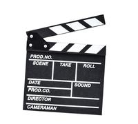 GARVALON Clapboard de Réalisateur en Bois Naturel Noir Petite Taille Accessoire de Clap pour Photographie et Tournage de Film Tableau de Scène Réutilisable pour Accessoires Cinéma et