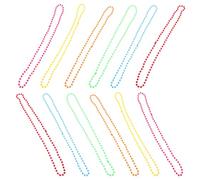 GARVALON Collier de Perles Fluo Plastique 12 Pièces Multicolore 6 Couleurs Vives pour Soirée Costumée Carnaval Années 70-80 Accessoires Fête et Carnaval