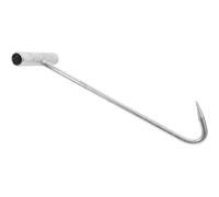 GARVALON Crochet en T en Acier Inoxydable 30 CM Crochet de Levage Robuste pour Plaques D’Égout Poignée Droite Ergonomique Outil Polyvalent pour Entretien Égouts et Travaux Industriels