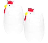 GARVALON Cuiseur à Œufs Vapeur pour Micro-ondes, Lot de 2 Coquetiers en Plastique Alimentaire de Poussin, Résistant la Chaleur, Compact Cuisson Rapide des Œufs Durs la Maison