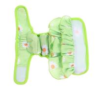 GARVALON Culottes Hygiéniques Lavables pour Chiennes Taille S Couches Menstruelles Absorbantes en Tissu Doux Imprimé Floral Vert Clair Réutilisables pour Période de Chaleur et Voyages