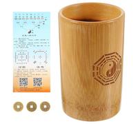 GARVALON Divination Game Bamboo Bucket Set with Three Large Chinese Vintage Style Prop for Telling and Buddhist Decoration Compact for Home and Office Use
