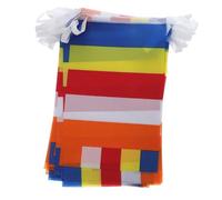 GARVALON Drapeau Bouddhiste Cinq Couleurs en Polyester 1 Pièce Bannière de Prière Tibétaine Suspendue pour Décoration Intérieure et Extérieure Décor Spirituel pour Temple Cour et