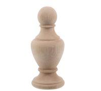 GARVALON Embout de Balustre en Bois Massif Chapeau de Colonne Décoratif Rond 6X14 CM Finition Lisse Non Peinte Embout de Poteau D’Escalier Artisanal pour Rampes Tringles à Rideaux et