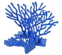 GARVALON Ensemble 3 Pièces Décoration de Table en Bois Naturel Forme Corail Bleu Marine, Ornement Méditerranéen pour Bureau et Maison, Sculpture Artisanale Thème Océan, Centre de Table