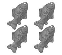 GARVALON Ensemble 4 Pièces Poisson en Fer pour Cuisson Alimentaire Riche en Fer Ustensile Végétalien pour Régime Sportif et Soutien L'Anémie Compatible la Cuisine Maison et Restauration