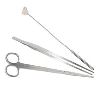 GARVALON Ensemble D’Outils D’Aquascaping 3 Pièces - Pince à Mousse 38 CM Ciseaux 25 CM Grattoir à Algues 46 CM - pour Nettoyage Aquarium Verre Entretien Plantes Aquatiques Kit