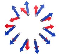 GARVALON Ensemble de 10 Aiguilles D'horloge Rotatives en Plastique, pour Apprentissage de L'heure, Aiguilles Heures Rouges et Bleues, Éducatif pour Garçon et Filles, École et Activités