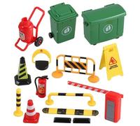 GARVALON Ensemble de 15 Panneaux de Signalisation Routière Miniatures en Plastique Jouets Éducatifs pour Garçon et Filles Modèles de Barrières de Circulation Légers et Colorés