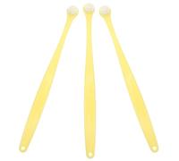 GARVALON Ensemble de 3 Brosses à Dents Rondes pour Chiens et Chats Poils Souples Manche Ergonomique Couleur Jaune Soin Bucco-Dentaire pour Chiots et Petites Races Brosse Douce pour