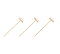 GARVALON Ensemble de 3 Mini râteaux de Jardin Zen 14 cm x 3,5 cm, Accessoires pour bac à Sable de Table, râteaux Traditionnels à Quatre Dents, Outils pour décoration Zen et