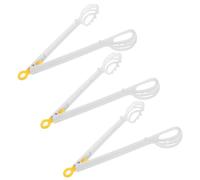 GARVALON Ensemble de 3 Pinces à Œufs Multifonctionnelles en Plastique Blanc Manuel Cuisine Batteur à Pâte Buffet et Restauration Facile à Nettoyer Service Rapide et Hygiénique