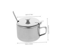 GARVALON Ensemble de 3 Sucrier Inox Multifonction avec Couvercles et Poignées Pots à Épices et Sel pour Cuisine Design Élégant Facile à Nettoyer Rangement Pratique pour Sucre et Condiments