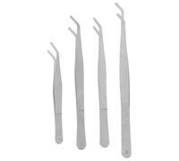 GARVALON Ensemble de 4 Pinces Brucelles en Acier Inoxydable Argenté, Outils de Jardinage Stables et Pratiques pour Soin des Plantes et Succulentes