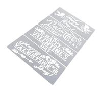 GARVALON Ensemble de 4 Pochoirs en Pet Réutilisables pour Peinture Créative Saint-valentin et Mariage, Modèles de Dessin DIY Festifs pour Scrapbooking, Légers, Flexibles et Faciles