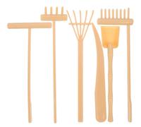 GARVALON Ensemble de 6 Râteaux à Sable Miniatures Jaunes pour Bac à Sable Zen Outils de Jardin Zen Compacts et Précis pour Dessin de Motifs Accessoires de Loisirs Créatifs et Relaxation