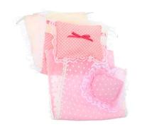 GARVALON Ensemble de Literie Miniature pour Maison de Poupée 2 Pièces Coton Drap-Housse et Oreiller Accessoires Décoratifs pour Chambre de Poupée Compatible Lits Miniatures Kit