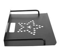 GARVALON Étagère Murale en Aluminium Spatial Noir 28,5x21 Cm pour Routeur et Projecteur, Support Flottant Trou de Gestion Câbles, Rangement Modulable pour Boîtier Multimédia et Petit