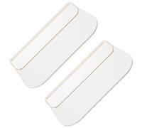 GARVALON Étagère Murale Pliable en Plastique PP Blanche, Lot de 2 | Fixation Adhésive sans Perçage, Rebord Anti-chute, Format Compact pour Évier, Savonnette et Serviettes