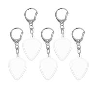 GARVALON Étui Transparent pour Médiators de Guitare Acoustique et Électrique Lot de 5 Porte-Clés Ergonomique Portable Accessoires Pratiques pour Musiciens Rangement Mobile pour
