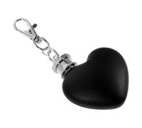 GARVALON Flasque de Poche en Acier Inoxydable 30 Ml de Cœur Porte-Clés Mini Flasque de Camping à Whisky Bouteille Portable Noire sans Entonnoir Randonnée et Activités Extérieures