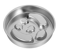 GARVALON Gamelle Anti-Glouton en Acier Inoxydable 18 CM Antidérapante pour Chiots et Chiens de Petite et Moyenne Taille Bol à Alimentation Lente Assiette à Lécher Alimentation Saine et