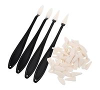 GARVALON Gomme à Dessin Noire 4 Pièces 60 Têtes D’Éponge de Rechange Bâtonnets Mélangeurs pour Croquis Stylo Gomme Précis pour Étudiants en Art et Dessin Détaillé