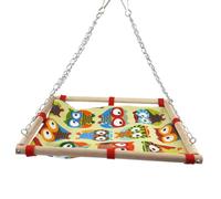 GARVALON Hamac pour Perroquet en Toile Robuste Balançoire en Bois, Lit de Jeu Léger et Résistant pour Oiseaux Moyens, pour Maison et Paysage