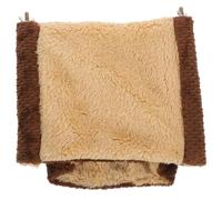 GARVALON Hamac Suspendu Chaud pour Hamster et Cochons D’Inde en Tissu Doux, Taille L, Couleur Marron, Accessoire D’Habitat Confortable pour Petits Rongeurs et Phalangers Volants en Cage