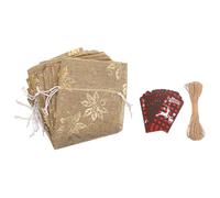 GARVALON Housse de Bouteille de Vin de Noël Créative avec Étiquettes Suspendues et Cordon de Serrage pour Décoration de Noël et Cadeau de Fête