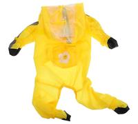 GARVALON Imperméable pour Chien Taille M Jaune avec Fermeture Intégrale pour Pattes Mini Paquet à Dos et Attache Laisse Veste de Pluie Réfléchissante pour Petits Chiens de 25 à 4 Kg