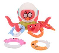 GARVALON Jeu de Bain Pieuvre Flottant 5 Anneaux Colorés Sensoriel pour Bébé Multi-Environnements Eau et Terre Plastique Sécurisé Piscine et Activités Ludiques en Intérieur et Extérieur