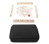 GARVALON Jeu de Dominos Triangulaires en Bois avec Support, 56 Pièces 35x35x8 Mm, Jeu de Société Stratégique pour Adultes et Famille, Plateau Stable et Portable pour Loisirs et Soirée