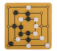 GARVALON Jeu de Société Nine Men’S Morris Classique Plateau en Caoutchouc Pions Plats de 23 MM de Diamètre Jeu de Stratégie Portable pour Fêtes et Loisirs Familiaux Divertissement