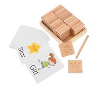 GARVALON Jeu Éducatif Alphabet en Bois Double Face Lettres Majuscules et Minuscules Tableau de Traçage Tactile pour Apprentissage de L’Orthographe Anglaise 1 Coffret Rangement pour
