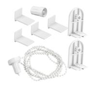 GARVALON Kit de Fixation pour Stores Enrouleurs Facile à Installer Chaîne de Perles 2 Mètres 8 Pièces Mécanisme en Pom Blanc Résistant Déformation, pour Chambre et Salon