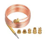 GARVALON Kit de Thermocouple de Remplacement 1500 Mm en Cuivre pour Cuisinière à Gaz et Chauffage de Terrasse, Capteur Thermocouple de Température Précis Compatible Poêles, Chaudières