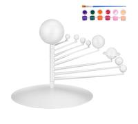 GARVALON Kit Maquette du Système Solaire 8 Planètes Peintes en Abs, Modèle Éducatif Scientifique pour Apprentissage et Bricolage, D’Astronomie Interactif pour Garçon et Filles et