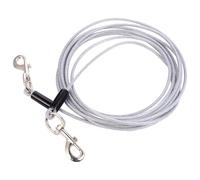 GARVALON Laisse Double en Câble d'acier 5 Mm X 3 M, Résistante la Mastication, Sangle de Traction pour Chien, Fixation Antirouille, pour Promenade et Dressage de Deux Couleur Aléatoire