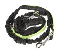 GARVALON Laisse Mains Détachées pour Chien de Taille Moyenne Ceinture Réglable Noire et Vert Fluo Sangle de Traction Résistante pour Course et Canicross Fournitures pour Animaux