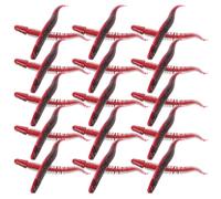 GARVALON Leurre Souple Flottant en PVC, Imitation Ver Filamenté 30 Pièces, Couleur Rouge Foncé, Appât pour Pêche au Bar et Truite, Leurre Souple pour Eau Douce, Ver Réaliste