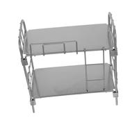 GARVALON Lit De Bébé pour Poupée : Lit Superposé en Métal avec Échelle, Mobilier Rétro À L'échelle 1/12, pour Chambre d'enfant,