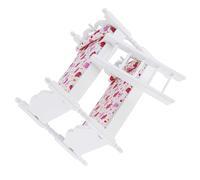 GARVALON Lit Superposé Bois pour Poupées Meuble Miniature pour Maison De Poupées Jouet Éducatif pour Décoration De Chambre à Coucher Fraise