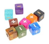 GARVALON Lot de 10 Dés Mathématiques en Acrylique Signes Apprentissage Scolaire, Jeu Éducatif Garçon et Filles, Outil Pédagogique pour Calcul et Développement Cognitif, Couleur Aléatoire