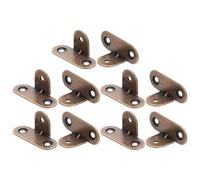 GARVALON Lot de 10 Équerres Métalliques de T à Angle Droit, Support de Meuble Robuste en Laiton Finition Cuivre Antique, Petite Équerre d'angle pour Étagères et Armoires, Fixation
