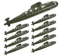 GARVALON Lot de 10 Maquettes de sous-Marins Militaires Simulés Rétro, Décor de Table Compact en Plastique, Accessoires de Jeu et Ornement pour Scènes de Sable et Collection