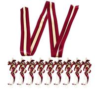 GARVALON Lot de 10 Nœuds de Mariage à Tirer Larges en Ruban Couleur Rouge Vin Grand Arc Décoratif pour Voiture et Emballage Présent Décoration Mariage et Fête Accessoires Emballage